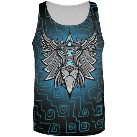 Glowing God Lion Grey Mens Tank Top