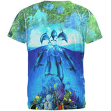 Dolphins Jumping Over Reef All Over Mens T Shirt