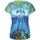 Dolphins Jumping Over Reef All Over Womens T Shirt