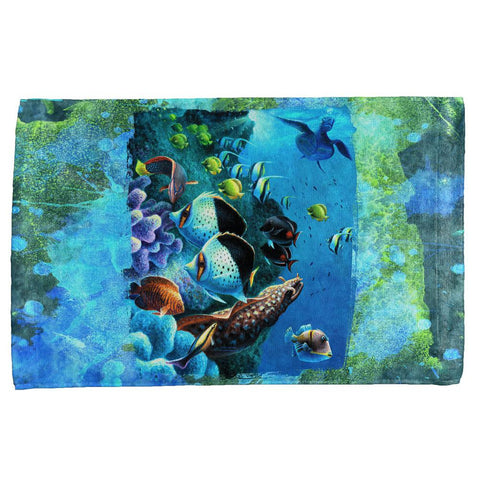 Tropical Reef Splatter All Over Hand Towel