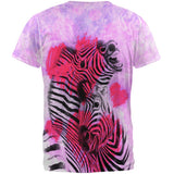 Zebra Lovers Valentines Hearts All Over Mens T Shirt