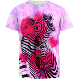 Zebra Lovers Valentines Hearts All Over Mens T Shirt