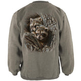 Baby Raccoons Tight Fit Henley Mens Pullover Sweatshirt