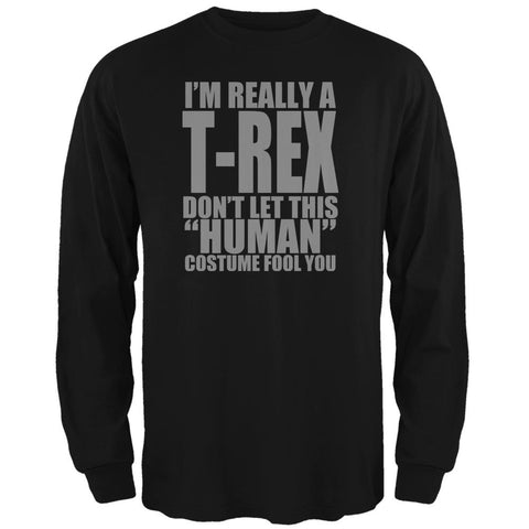 Halloween Human T-Rex Costume Mens Long Sleeve T Shirt