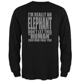 Halloween Human Elephant Costume Mens Long Sleeve T Shirt front view