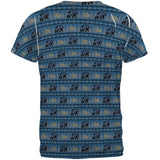 Grizzly Bear Adirondack Pattern Blue All Over Mens T Shirt