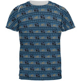 Grizzly Bear Adirondack Pattern Blue All Over Mens T Shirt