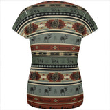 Adirondack Bear Moose Pattern All Over Womens T Shirt