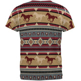 Southwestern Wild Horses Pattern All Over Mens T Shirt