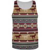 Southwestern Wild Horses Pattern All Over Mens Tank Top