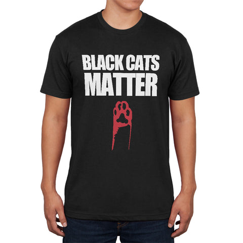 Black Cats Matter Black Soft Mens T Shirt  front view