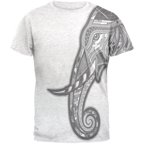 Tribal Mosaic Elephant Mens Soft V-Neck T Shirt  front view