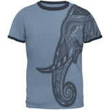 Tribal Mosaic Elephant Mens Ringer T Shirt front view