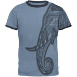Tribal Mosaic Elephant Mens Ringer T Shirt