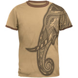 Tribal Mosaic Elephant Mens Ringer T Shirt front view