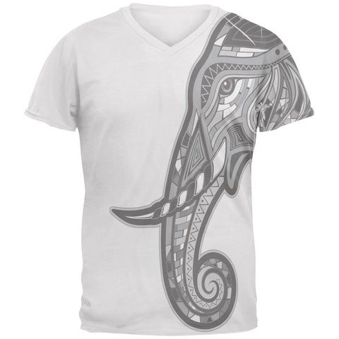 Tribal Mosaic Elephant Mens T Shirt front view