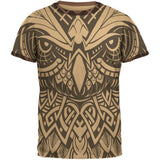 Trippy Tribal Owl Mens Ringer T Shirt