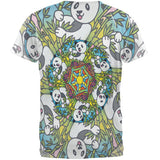 Mandala Trippy Stained Glass Panda All Over Mens T Shirt