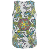Mandala Trippy Stained Glass Panda All Over Mens Tank Top