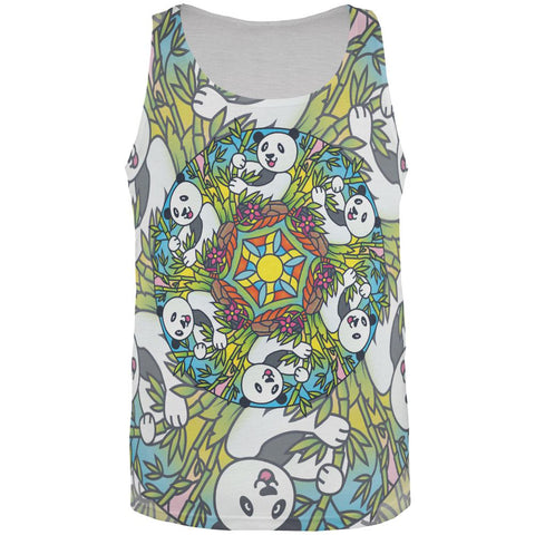Mandala Trippy Stained Glass Panda All Over Mens Tank Top