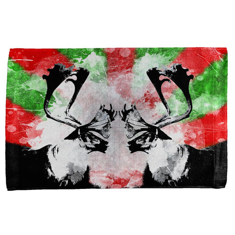 Christmas Reindeer Distressed Splatter All Over Hand Towel