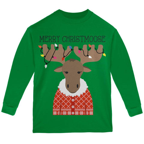 Christmas Merry ChristMoose Moose Youth Long Sleeve T Shirt