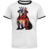 English British Bulldog Crown Grunge Flag Mens Ringer T Shirt