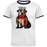 English British Bulldog Crown Grunge Flag Mens Ringer T Shirt