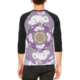 Mandala Trippy Stained Glass Easter Bunny Mens Raglan T Shirt