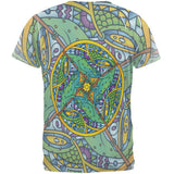 Mandala Trippy Stained Glass Chameleon All Over Mens T Shirt