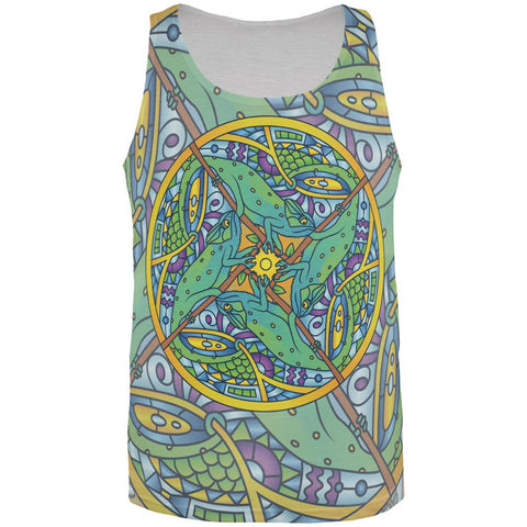 Mandala Trippy Stained Glass Chameleon All Over Mens Tank Top
