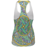 Mandala Trippy Stained Glass Chameleon All Over Womens Work Out Tank Top