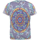 Mandala Trippy Stained Glass Fish All Over Mens T Shirt