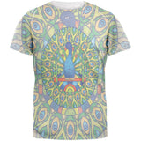 Mandala Trippy Stained Glass Peacock Mens T Shirt