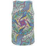Mandala Trippy Stained Glass Spring Birds All Over Mens Tank Top