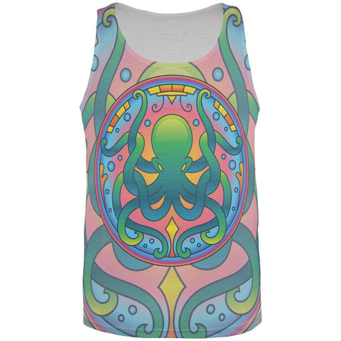 Mandala Trippy Stained Glass Octopus All Over Mens Tank Top