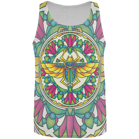 Mandala Trippy Stained Glass Scarab All Over Mens Tank Top