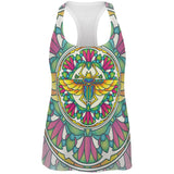 Mandala Trippy Stained Glass Scarab All Over Womens Work Out Tank Top