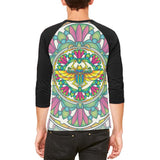 Mandala Trippy Stained Glass Scarab Mens Raglan T Shirt