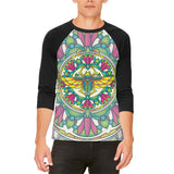 Mandala Trippy Stained Glass Scarab Mens Raglan T Shirt