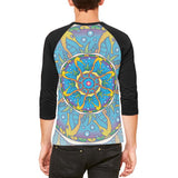 Mandala Trippy Stained Glass Seahorse Mens Raglan T Shirt