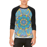 Mandala Trippy Stained Glass Seahorse Mens Raglan T Shirt