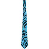 Blue Zebra Stripes All Over Neck Tie