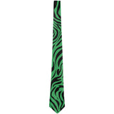 Green Zebra Stripes All Over Neck Tie