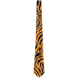 Orange Zebra Stripes All Over Neck Tie