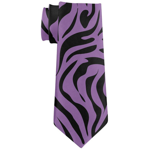 Purple Zebra Stripes All Over Neck Tie