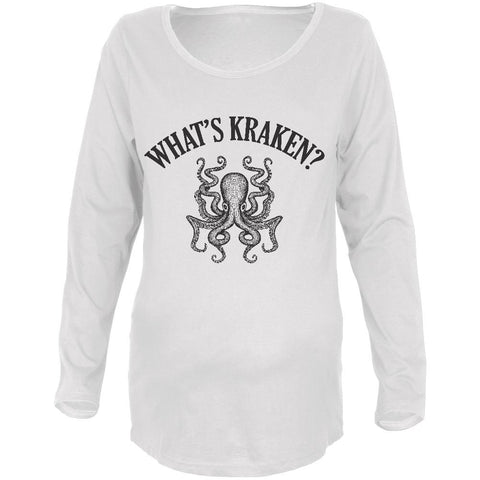 What's Kraken Cracking Funny Pun Maternity Soft Long Sleeve T Shirt