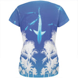 Summer Shark Beach Party All Over Womens T Shirt