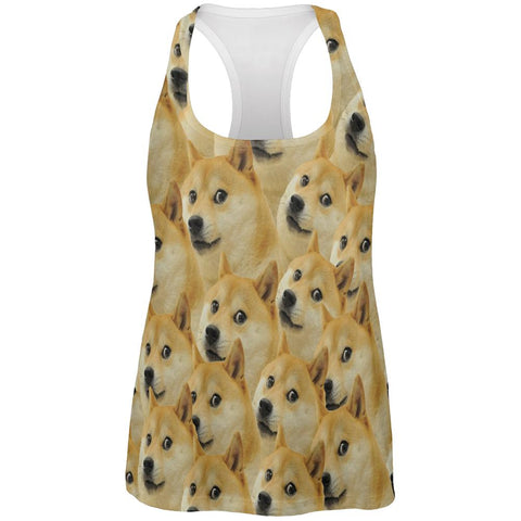 Doge Meme Funny All Over Womens Work Out Tank Top