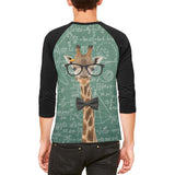 Giraffe Geek Math Formulas Mens Raglan T Shirt
